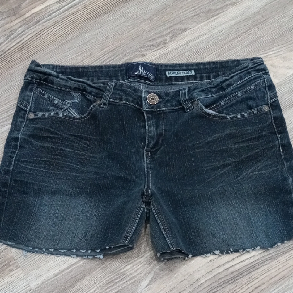 Mimic Women's Blue Denim Cut Out Shorts Size 31